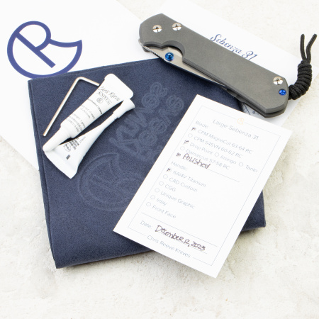 Нож Chris Reeve Large Sebenza 31 Plain, Polished CPM MagnaCut, Titanium Handle, L31-1014 Нож Chris Reeve Large Sebenza 31 Plain, Polished CPM MagnaCut, Titanium Handle, L31-1014