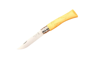 Opinel №7 Nature, гравировка «Листья» — нож в открытом виде
