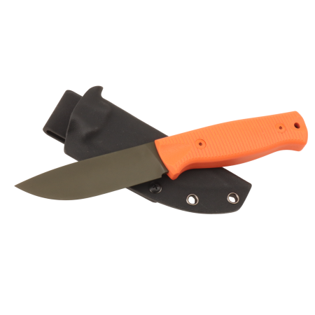 Нож HOT Knife Hoot, Cerakote OD Green, D2, G10 Orange Handle, Kydex
