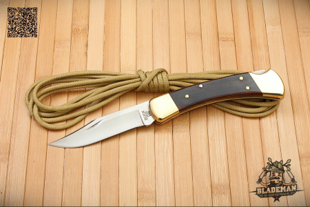 Нож Buck 110 Hunter, Эбеновое Дерево, Кожаный чехол - купить в интернет-магазине Blademan