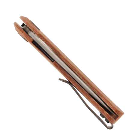 Нож Petrified Fish Warrior, Satin, K110, Micarta Brown Handle, PF949XKM-K110