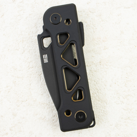 Нож WE Knife Tyro, Black Stonewashed CPM 20CV, Titanium Black/Golden Handle, WE24001-1 Нож WE Knife Tyro, Black Stonewashed CPM 20CV, Titanium Black/Golden Handle, WE24001-1
