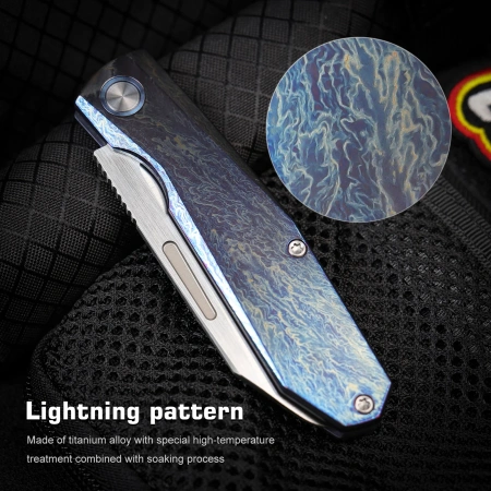 Нож Remette Squirrel, M390, Titanium Fired Blue Handle, RTDP-V Нож Remette Squirrel, M390, Titanium Fired Blue Handle, RTDP-V
