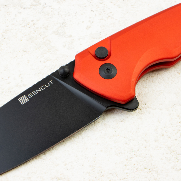 Нож SENCUT Serene, Black Stonewashed, D2, Red Aluminum Handle, S21022B-2