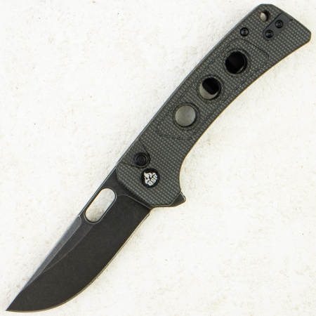 Нож QSP Unicorn, Black Stonewashed 14C28N, Micarta Dark Brown, QS156-A2