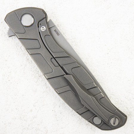 Нож МБШ Флиппер 95 Узор "Т", M390, Titanium - купить в интернет-магазине Blademan