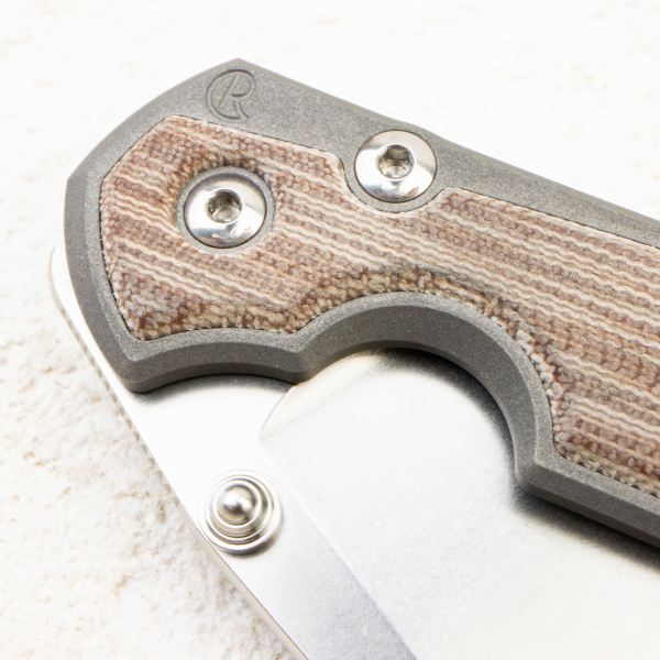 Нож Chris Reeve Small Sebenza 31 Inlay, CPM MagnaCut, Titanium / Natural Canvas Micarta Handle - складной туристические ножи из стали