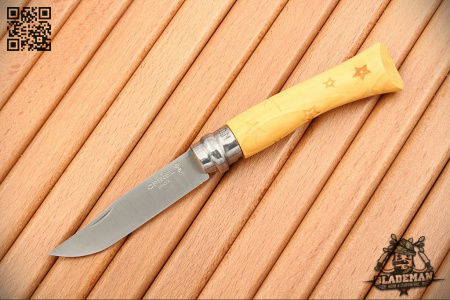 Нож Opinel №7 Nature, Нержавеющая сталь, Самшит, Гравировка звезды - купить в интернет-магазине Blademan