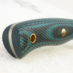 Нож Южный Крест Барибал, VG10, Конвекс, Микарта Черно-Синяя, Насечка