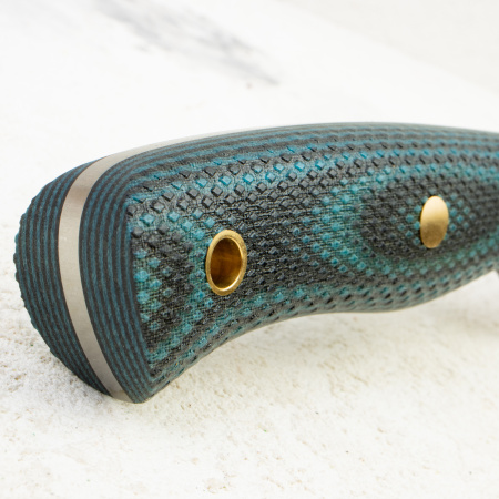 Нож Южный Крест Барибал, VG10, Конвекс, Микарта Черно-Синяя, Насечка