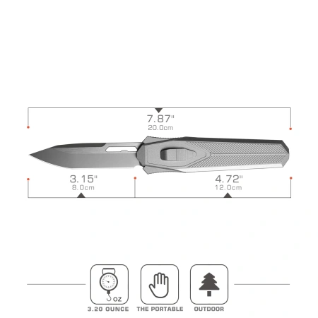 Нож Remette Swordfish, 14C28N, Titanium/Carbon Black Inlay Handle, ZL103C1