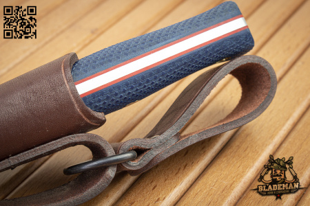 Нож Южный Крест Модель X M, N690, Конвекс, Микарта Синяя, Насечка - купить в интернет-магазине Blademan