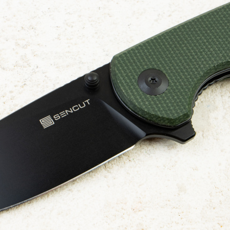 Нож SENCUT Praktisk, Black, 9Cr18MoV, Micarta Green Handle, S24019-3 Нож SENCUT Praktisk, Black, 9Cr18MoV, Micarta Green Handle, S24019-3