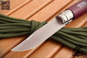Нож Opinel №8 Trekking, Нержавеющая сталь, Бордовый - складной туристические ножи из стали