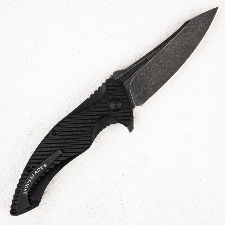 Нож Brous Blades T4 Flipper, D2 Acid Stonewash, G10 Black