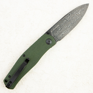 Нож CIVIVI Sokoke Front Flipper & Thumb Stud, Damascus, Micarta Green, C22007-DS2 Нож CIVIVI Sokoke Front Flipper & Thumb Stud, Damascus, Micarta Green, C22007-DS2