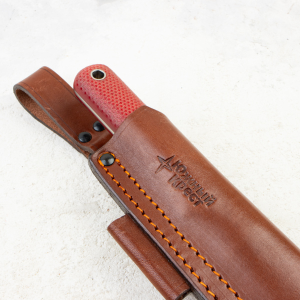 Нож Южный Крест Кефарт L, Elmax, Convex, Micarta Red, Насечка