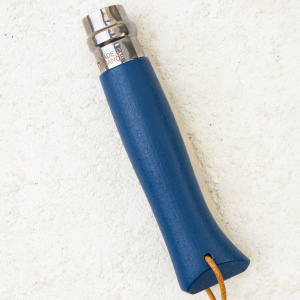Нож Opinel №8 Trekking, 12C27, Wood Blue, Кожаный Чехол, 1891 Нож Opinel №8 Trekking, 12C27, Wood Blue, Кожаный Чехол, 1891