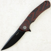 Нож Petrified Fish Warrior, Black Stonewashed, K110, Gmascus G10 Red/Black Handle, PF949R