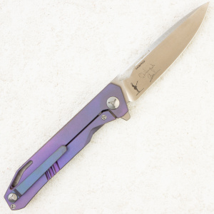 Mr.Blade Keeper NO SHNUR NO PARTY, M390, Titanium Blue Mr.Blade Keeper NO SHNUR NO PARTY, M390, Titanium Blue