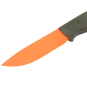 Нож HOT Knife Hoot, Cerakote Orange, D2, Micarta Green Handle, Kydex