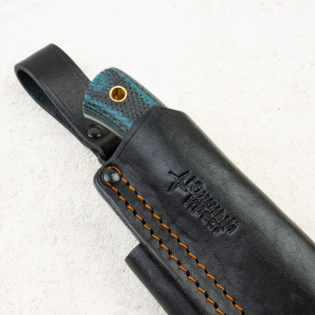 Нож Южный Крест Скаут L, VG10, Convex, Micarta Black/Blue, Насечка