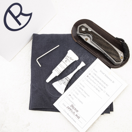 Нож Chris Reeve Small Sebenza 31, S45VN, Titanium/Bog Oak - купить в интернет-магазине Blademan