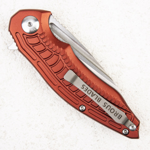 Нож Brous Blades Bionic Flipper, D2 Stonewashed, Aluminium Red, BRB48 - складной туристические ножи из стали Нож Brous Blades Bionic Flipper, D2 Stonewashed, Aluminium Red, BRB48 - складной туристические ножи из стали