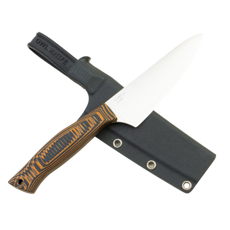 Нож OWL S120 F, N690 Cryo, G10 Black/Orange Handle, Kydex