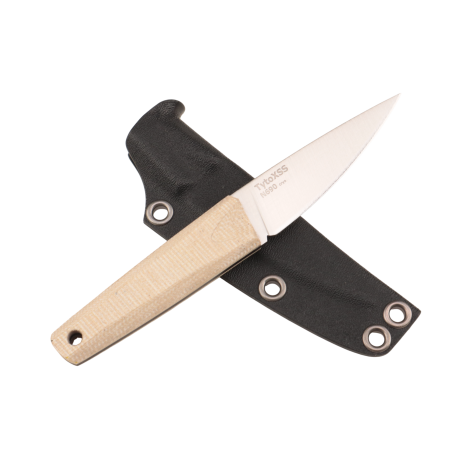 Нож OWL Tyto XSS, N690 Cryo, Micarta Jeans Tan Handle, Kydex