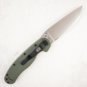 Нож Ontario Rat 1, AUS-8, Satin, Olive Drab Nylon, 8848OD - складной туристические ножи из стали Нож Ontario Rat 1, AUS-8, Satin, Olive Drab Nylon, 8848OD - складной туристические ножи из стали