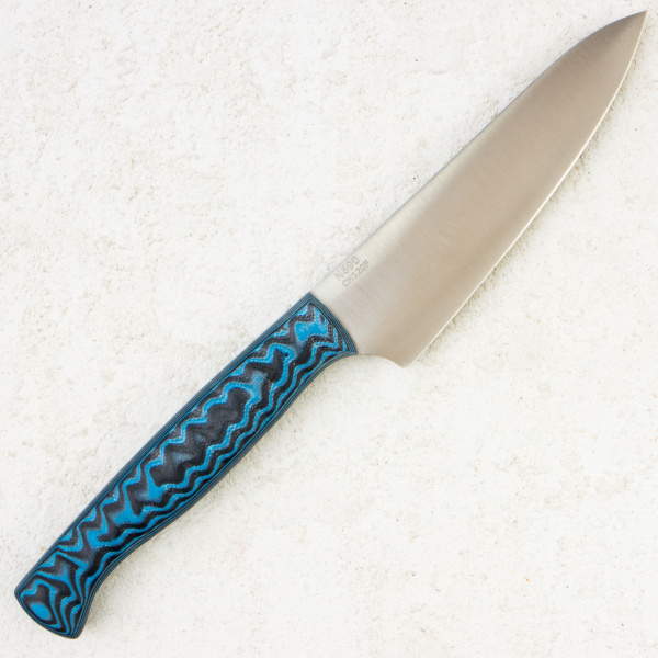 Нож мини шеф OWL CH120F, N690 Cryo, G10 Black-Blue