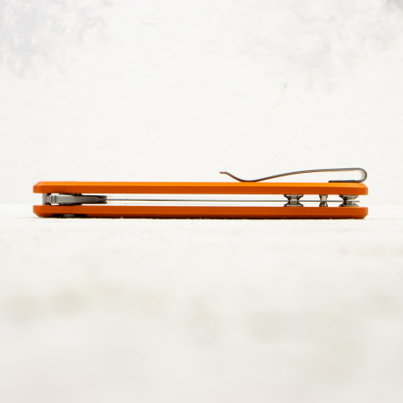 Нож CIVIVI Chevalier II Flipper & Button Lock, 14C28N, Orange Aluminum Handle, C20022B-2