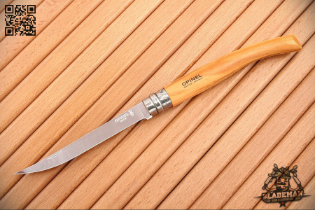 Нож филейный Opinel №12, Нержавеющая сталь, Оливковое дерево - купить в интернет-магазине Blademan