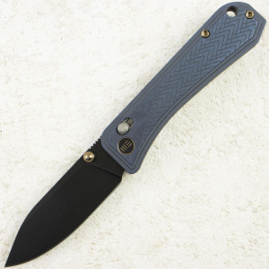 Нож WE Knife Bougie Banter, Black Stonewashed, CPM S45VN, Titanium Blue Handle, WE24009-1