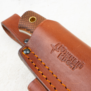 Нож Южный Крест Скаут L, VG10, Конвекс, Микарта Койот, Насечка