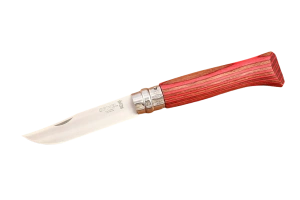 Opinel №8, красная рукоять — нож в открытом виде