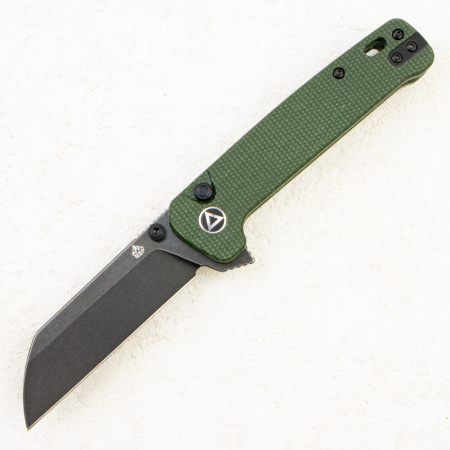 Нож QSP Penguin Button Lock, 14C28N, Micarta Green, QS130BL-C2