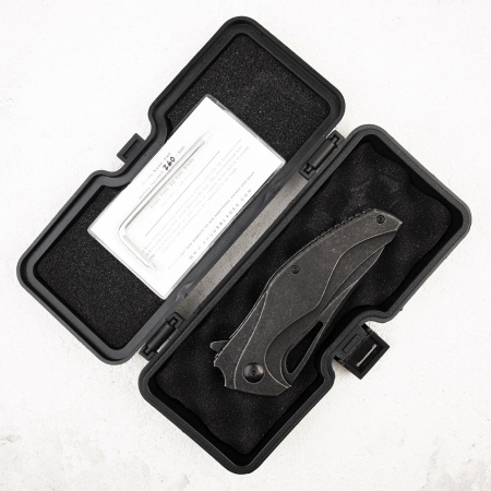 Нож BROUS BLADES EXO, D2 Black Acid Stonewash, Titanium Black, BRB93