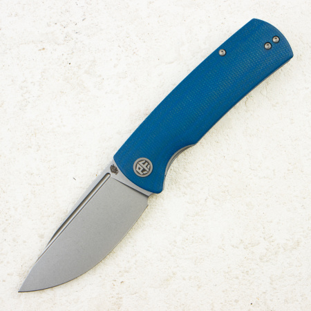 Нож Petrified Fish Beluga, K110, Stonewashed, Blue Micarta Handle, PFP01BMWW Нож Petrified Fish Beluga, K110, Stonewashed, Blue Micarta Handle, PFP01BMWW