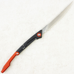 Нож CIVIVI Shawka, Satin, 14C28N, Aluminum Black/Red Handle, Nylon Sheath, C22029B-1