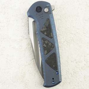 Нож WE Knife Sylox, Gray Stonewashed, M390, Titanium/Carbon Blue Handle, WE24027-2 Нож WE Knife Sylox, Gray Stonewashed, M390, Titanium/Carbon Blue Handle, WE24027-2