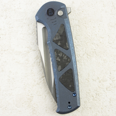 Нож WE Knife Sylox, Gray Stonewashed, M390, Titanium/Carbon Blue Handle, WE24027-2 Нож WE Knife Sylox, Gray Stonewashed, M390, Titanium/Carbon Blue Handle, WE24027-2