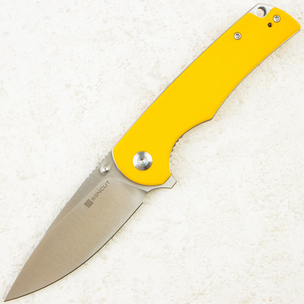 Нож SENCUT Praktisk, Satin, 9Cr18MoV, Coarse G10 Yellow Handle, S24019-2