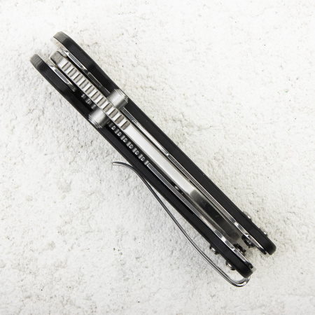 Нож QSP Penguin MINI, 14C28N, Shredded Carbon Fiber Blue - купить в интернет-магазине Blademan