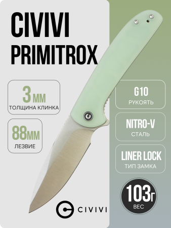 Нож CIVIVI Primitrox, Satin, Nitro-V, G10 Natural Handle, C23005A-1