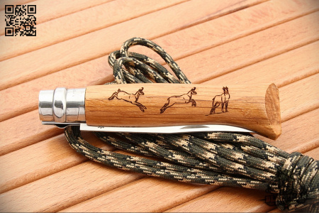 Нож Opinel №8 Animalia, Нержавеющая сталь, Дуб, Гравировка серна - купить в интернет-магазине Blademan