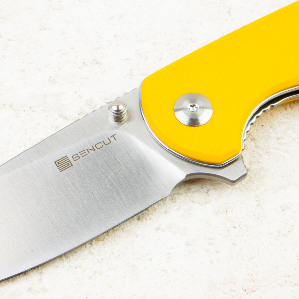 Нож SENCUT Praktisk, Satin, 9Cr18MoV, Coarse G10 Yellow Handle, S24019-2