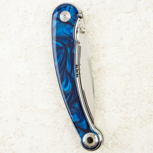 Нож QSP Dolphin, Mirror 14C28N, Resin Blue Handle, QS161-E Нож QSP Dolphin, Mirror 14C28N, Resin Blue Handle, QS161-E