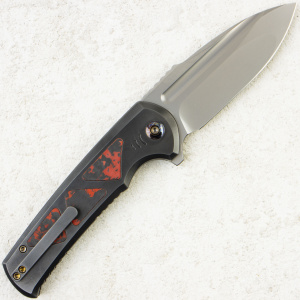 Нож WE Knife Sylox, Bead Blasted, M390, Titanium Gray/Lava FatCarbon Handle, WE24027-3 Нож WE Knife Sylox, Bead Blasted, M390, Titanium Gray/Lava FatCarbon Handle, WE24027-3